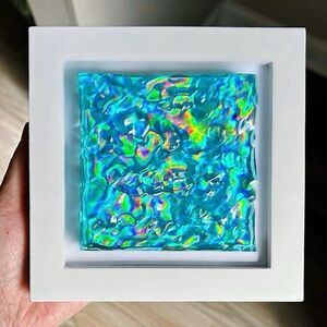Holographic Blue Aqua Art